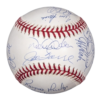 1998 New York Yankees World Series Champion Team Signed World Series OML Selig Baseball With 17 Signatures Including Jeter, Torre, Cone, Posada & Raines (JSA)